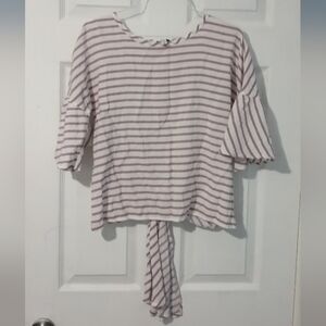 Express Blouse with Pink and White Stripes